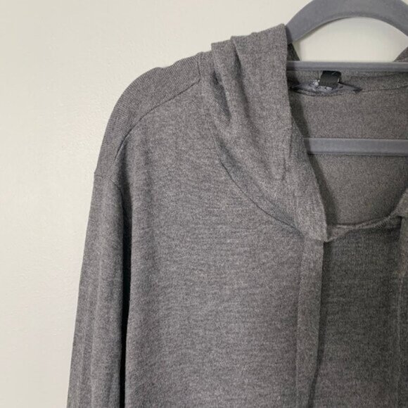 NEW Cyrus dark gray hooded long sleeve tunic pullover sweatshirt - Picture 2 of 9